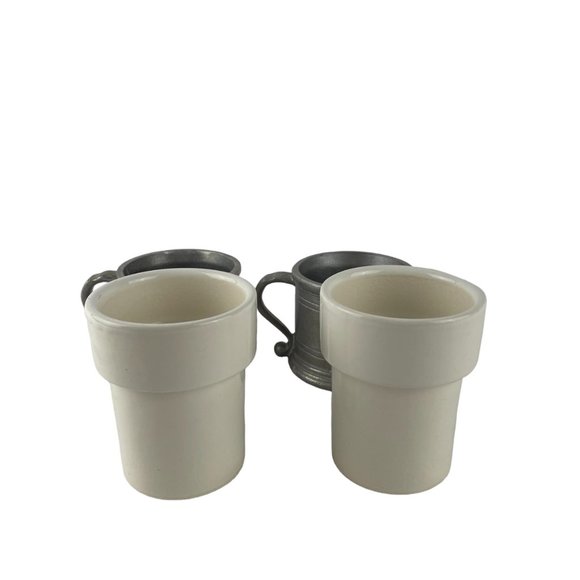 2x Wilton Armetale Pewter Mug Ceramic Insert RPW Vintage 1972 Columbia USA - Picture 3 of 7